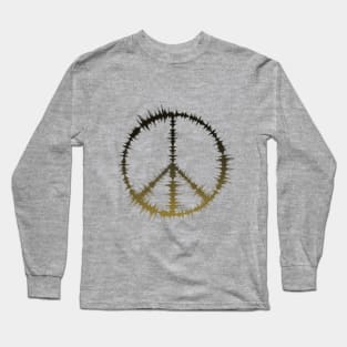 Peace Sign | Sound Wave Equalizer Yellow Long Sleeve T-Shirt